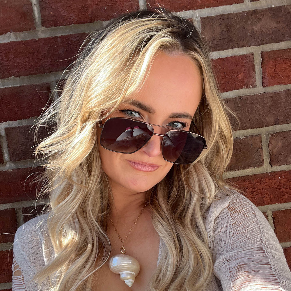customer content - shannon___leigh dime optics encino aviator sunglasses in chocolate brown with brown gradient lenses