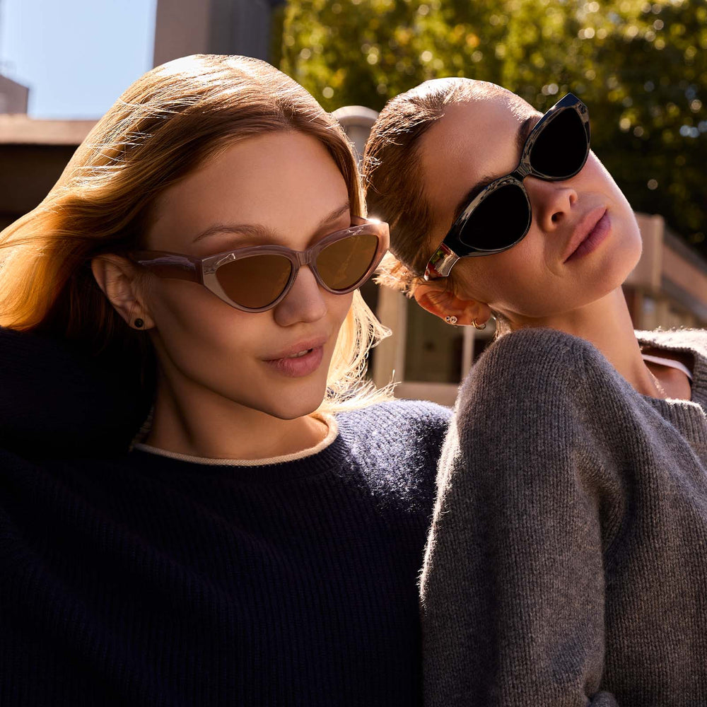 on model - two females wearing dime optics last call sunglasses