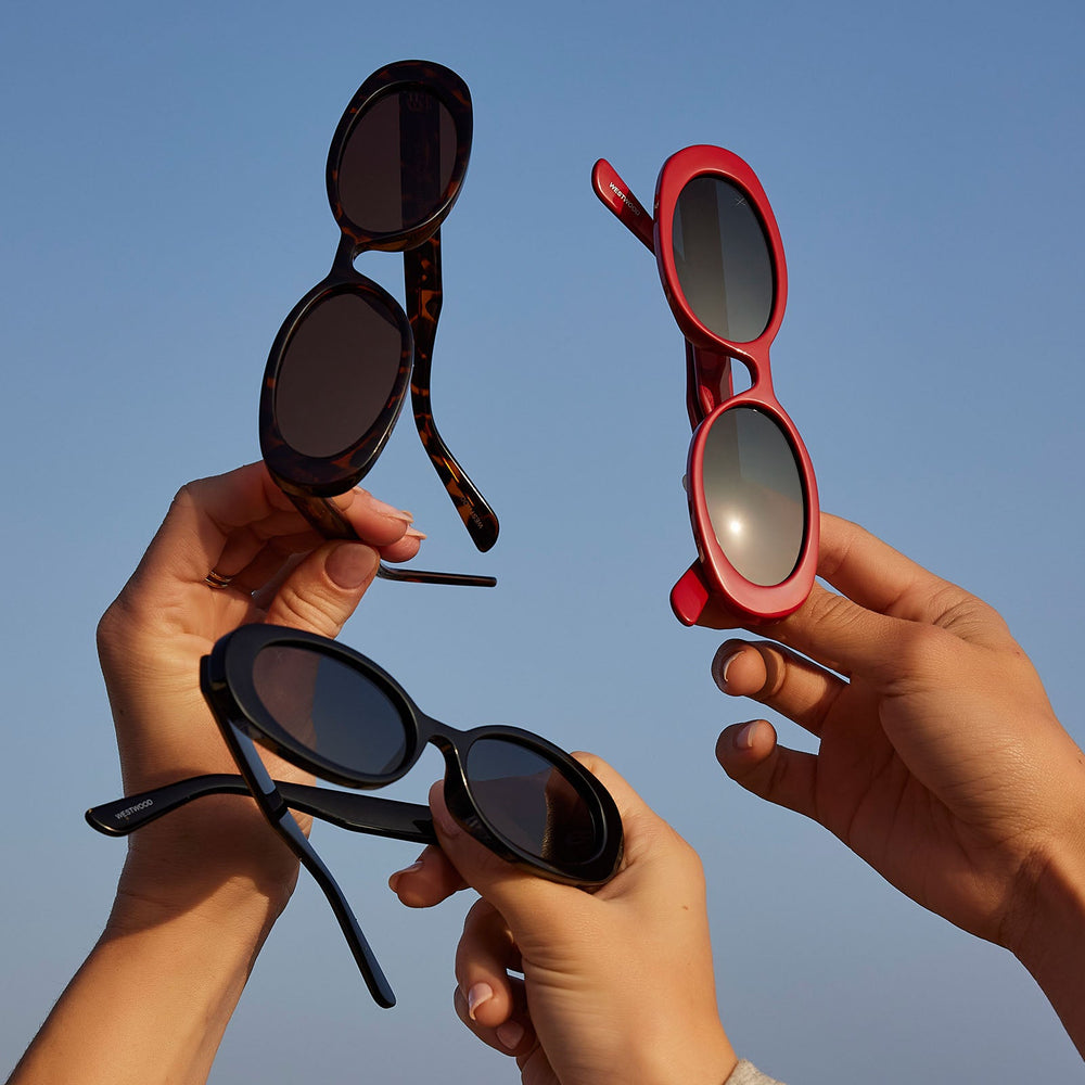 group shot of dime optics westwood sunglasses